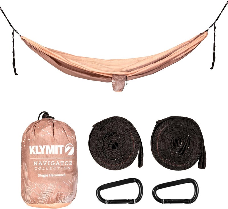 Klymit Camping Hammock 400 lb. Capacity with Heavy Duty Straps and Caribiners - Navigator Series - Pink - Image 1